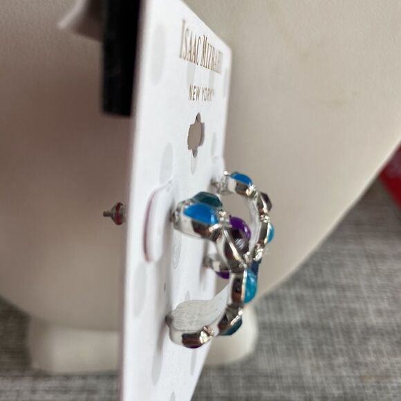 Isaac Mizrahi Earrings multiple crystals colors NWT - Picture 5 of 5